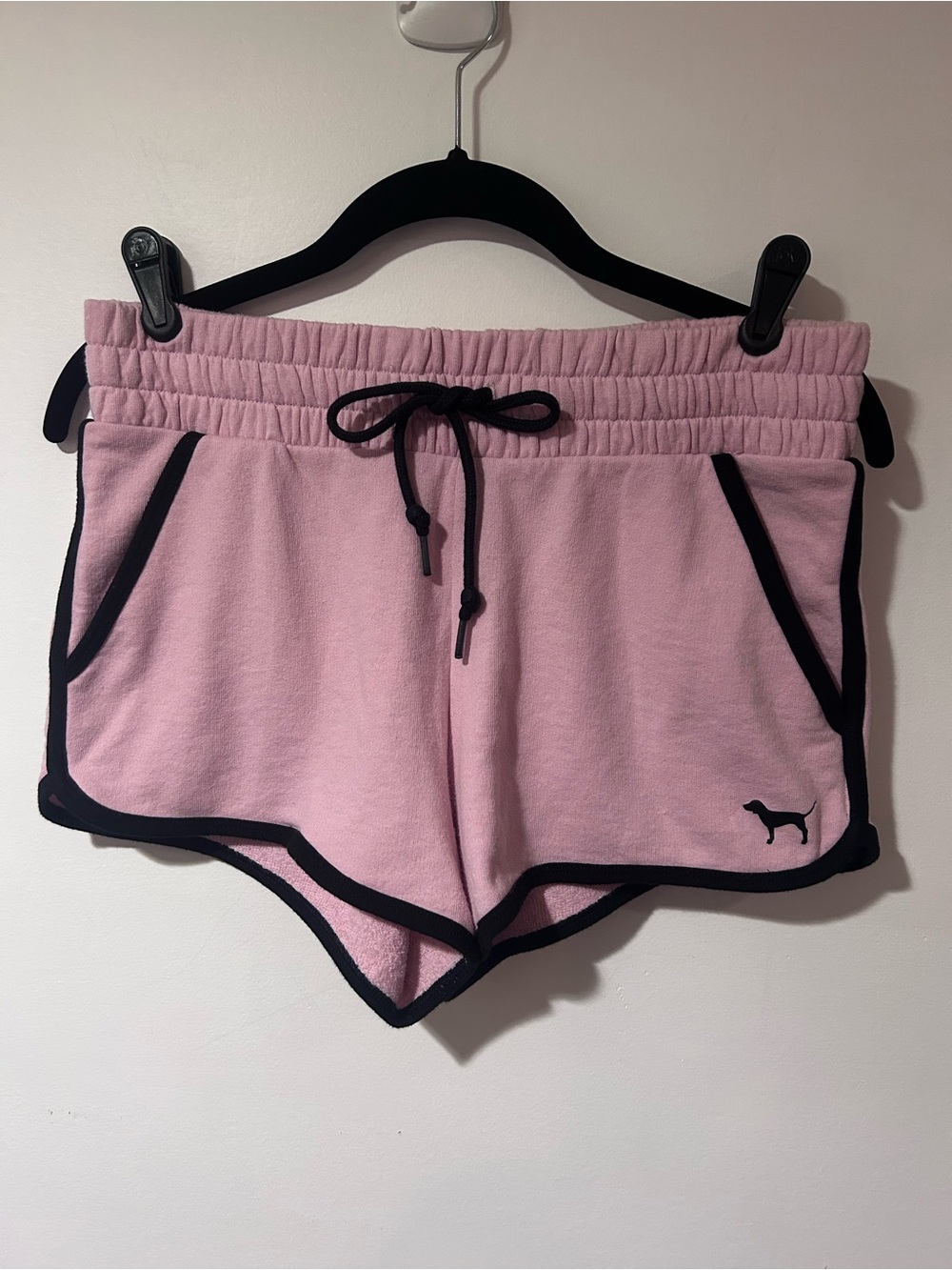 PINK Victoria's Secret Light Pink Athletic Shorts with Black Trim